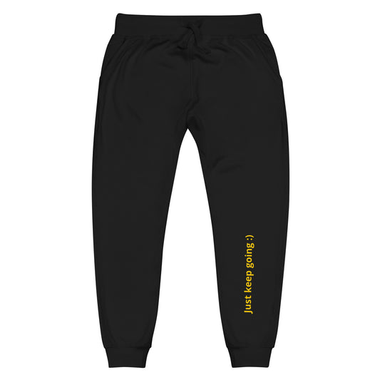 Just Keep Going! Unisex fleece-lined joggers